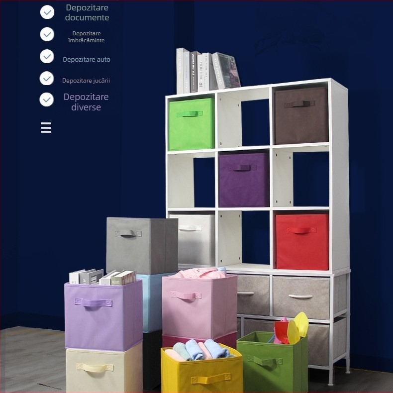 Cutie de depozitare a hainelor din material textil, pliabilă, pătrată, pentru depozitarea hainelor de uz casnic, cutie de depozitare nețesută pentru garderobă, en-gros