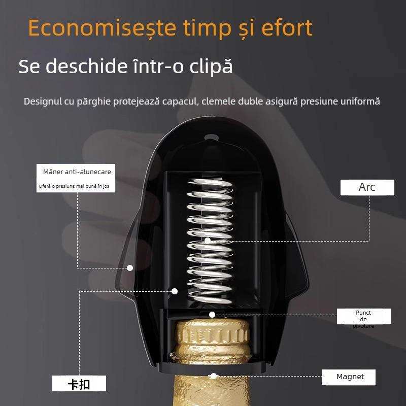 Deschizător de sticle tip pinguin cu presă, dop sigilat pentru vin roșu, deschizător de sticle de bere de uz casnic, model creativ multifuncțional de uz casnic