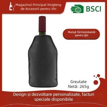 Pungă de gheață răcoritoare cu gel, Manșon pentru vin cu gheață, Pungă de gheață, Pungă pentru vin roșu, Pungă de vin izolatoare pentru vin, Izolație cu dublă utilizare la cald și rece și depozitare la rece