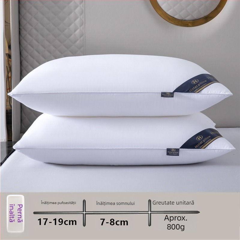 [Cumpără unul, primești unul gratuit] Pereche de perne de hotel de cinci stele, cu miez de pernă lavabilă pentru un singur adult, protecție pentru gât, miez de pernă din catifea cu pene