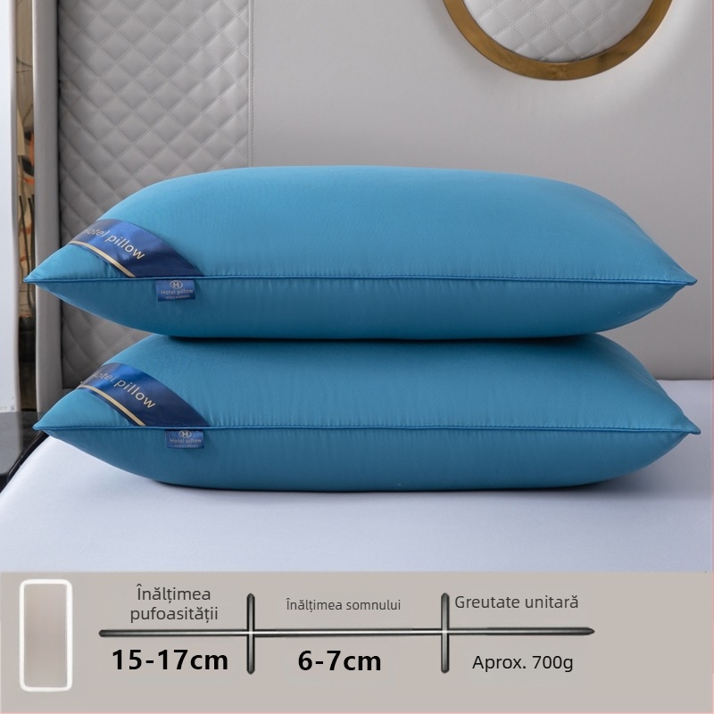 [Cumpără unul, primești unul gratuit] Pereche de perne de hotel de cinci stele, cu miez de pernă lavabilă pentru un singur adult, protecție pentru gât, miez de pernă din catifea cu pene