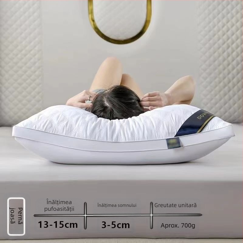 [Cumpără unul, primești unul gratuit] Pereche de perne de hotel de cinci stele, cu miez de pernă lavabilă pentru un singur adult, protecție pentru gât, miez de pernă din catifea cu pene
