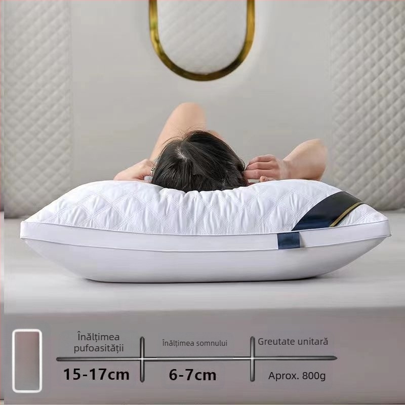 [Cumpără unul, primești unul gratuit] Pereche de perne de hotel de cinci stele, cu miez de pernă lavabilă pentru un singur adult, protecție pentru gât, miez de pernă din catifea cu pene