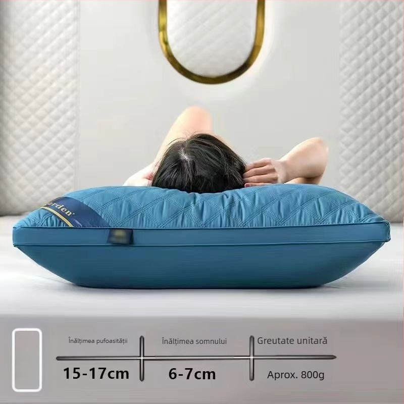 [Cumpără unul, primești unul gratuit] Pereche de perne de hotel de cinci stele, cu miez de pernă lavabilă pentru un singur adult, protecție pentru gât, miez de pernă din catifea cu pene