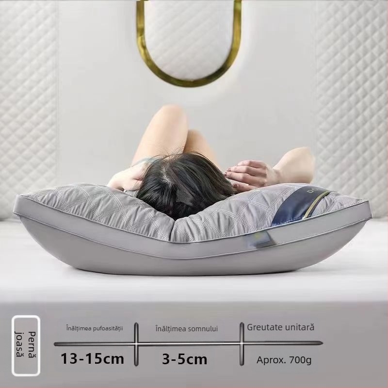 [Cumpără unul, primești unul gratuit] Pereche de perne de hotel de cinci stele, cu miez de pernă lavabilă pentru un singur adult, protecție pentru gât, miez de pernă din catifea cu pene