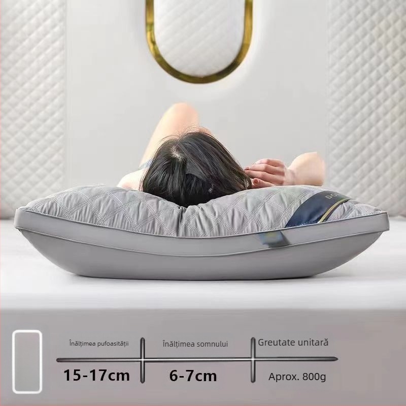 [Cumpără unul, primești unul gratuit] Pereche de perne de hotel de cinci stele, cu miez de pernă lavabilă pentru un singur adult, protecție pentru gât, miez de pernă din catifea cu pene