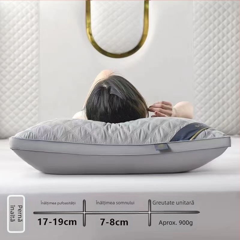 [Cumpără unul, primești unul gratuit] Pereche de perne de hotel de cinci stele, cu miez de pernă lavabilă pentru un singur adult, protecție pentru gât, miez de pernă din catifea cu pene