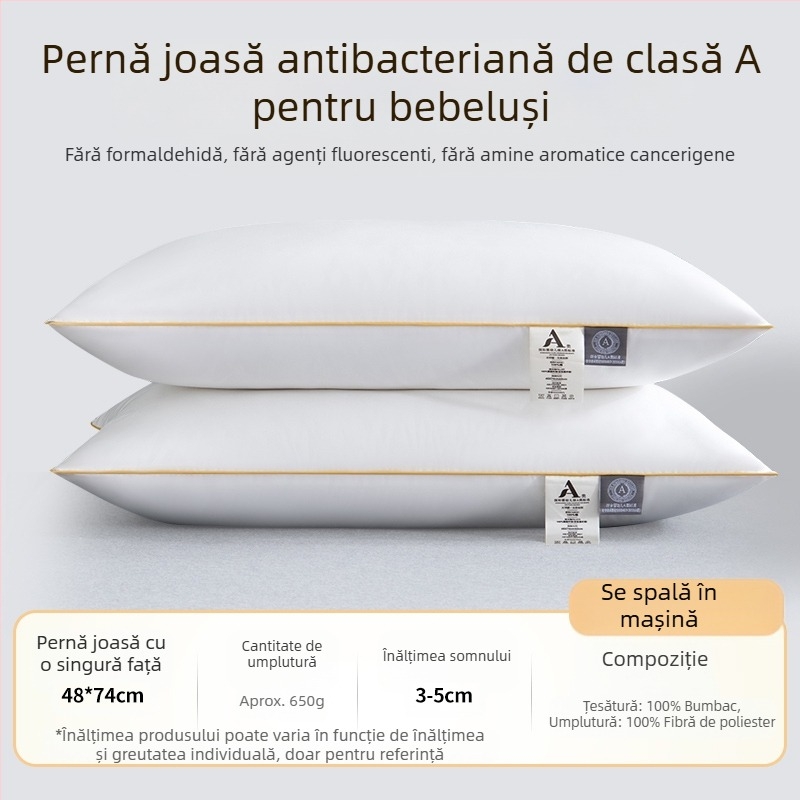 [Cumpără unul, primești unul gratuit] Pereche de perne de hotel de cinci stele, cu miez de pernă lavabilă pentru un singur adult, protecție pentru gât, miez de pernă din catifea cu pene