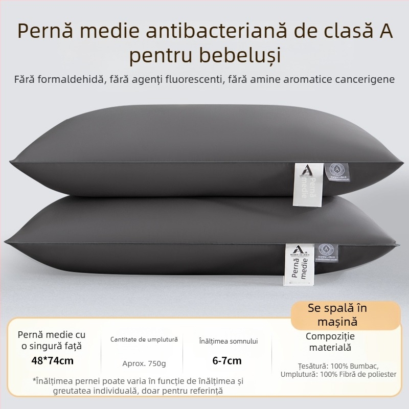 [Cumpără unul, primești unul gratuit] Pereche de perne de hotel de cinci stele, cu miez de pernă lavabilă pentru un singur adult, protecție pentru gât, miez de pernă din catifea cu pene