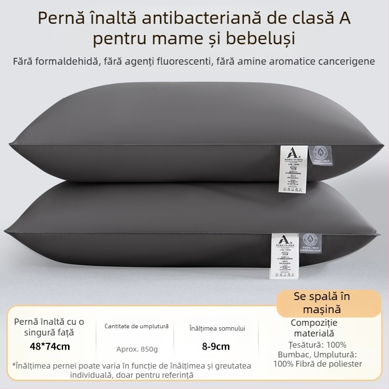 [Cumpără unul, primești unul gratuit] Pereche de perne de hotel de cinci stele, cu miez de pernă lavabilă pentru un singur adult, protecție pentru gât, miez de pernă din catifea cu pene