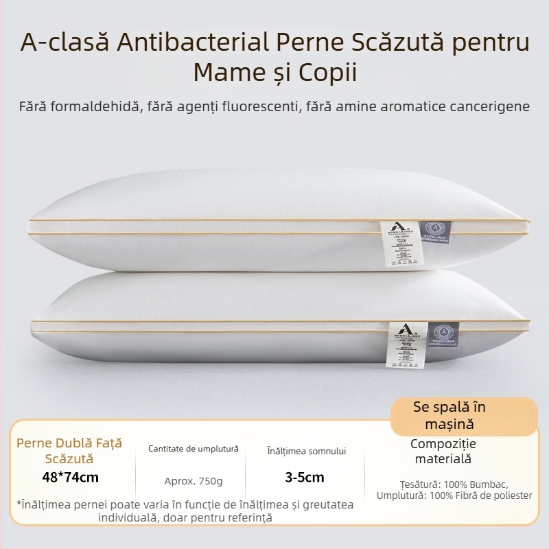 [Cumpără unul, primești unul gratuit] Pereche de perne de hotel de cinci stele, cu miez de pernă lavabilă pentru un singur adult, protecție pentru gât, miez de pernă din catifea cu pene