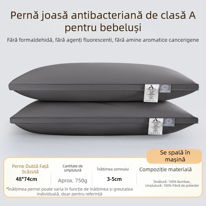 [Cumpără unul, primești unul gratuit] Pereche de perne de hotel de cinci stele, cu miez de pernă lavabilă pentru un singur adult, protecție pentru gât, miez de pernă din catifea cu pene