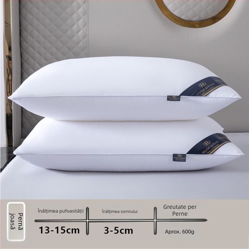 [Cumpără unul, primești unul gratuit] Pereche de perne de hotel de cinci stele, cu miez de pernă lavabilă pentru un singur adult, protecție pentru gât, miez de pernă din catifea cu pene