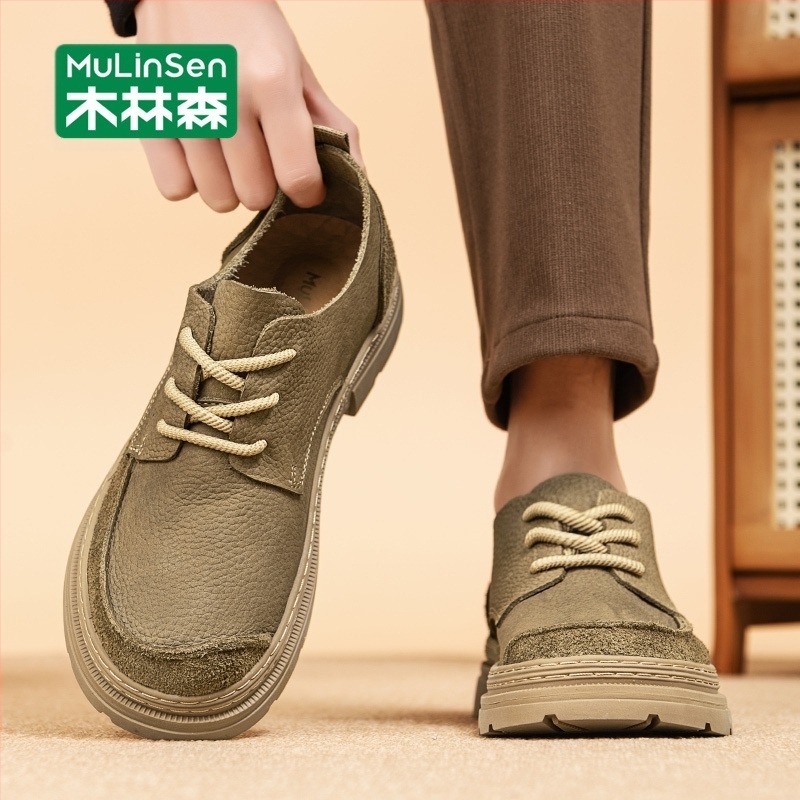 Mullinsen Pantofi pentru bărbați 2025 Primăvara și toamna strat superior din piele de vacă Pantofi pentru bărbați Retro britanici Casual Sneakers din piele pentru bărbați la modă