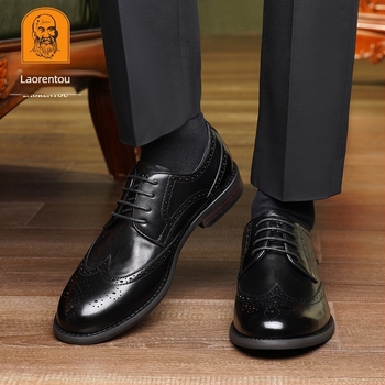 Pantofi sport din piele pentru bărbați, cu toc scăzut, casual, de afaceri, cu talpă plată, simpli, versatili, la modă, pentru bărbați, en-gros, Old Man's Head, noi, 19577