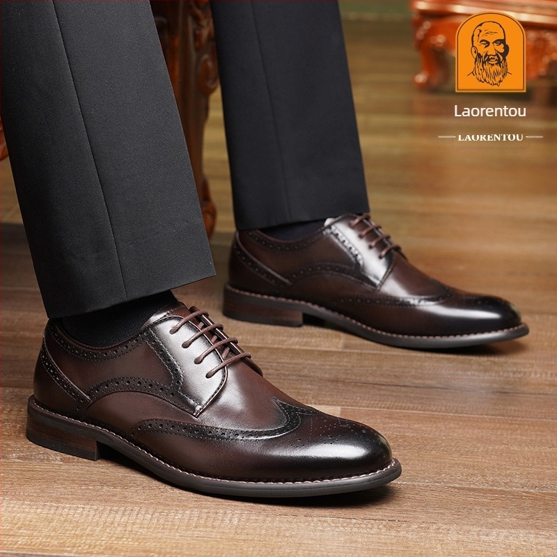 Pantofi sport din piele pentru bărbați, cu toc scăzut, casual, de afaceri, cu talpă plată, simpli, versatili, la modă, pentru bărbați, en-gros, Old Man's Head, noi, 19577