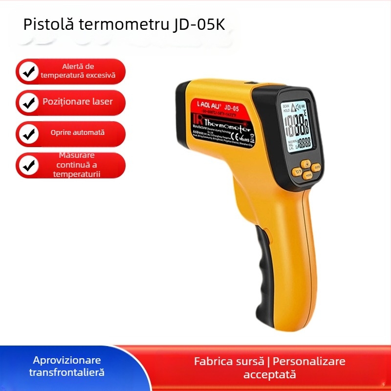 Termometru cu infraroșu JD-05K, termometru industrial, pistol de temperatură, livrare directă la nivel transfrontalier, en-gros