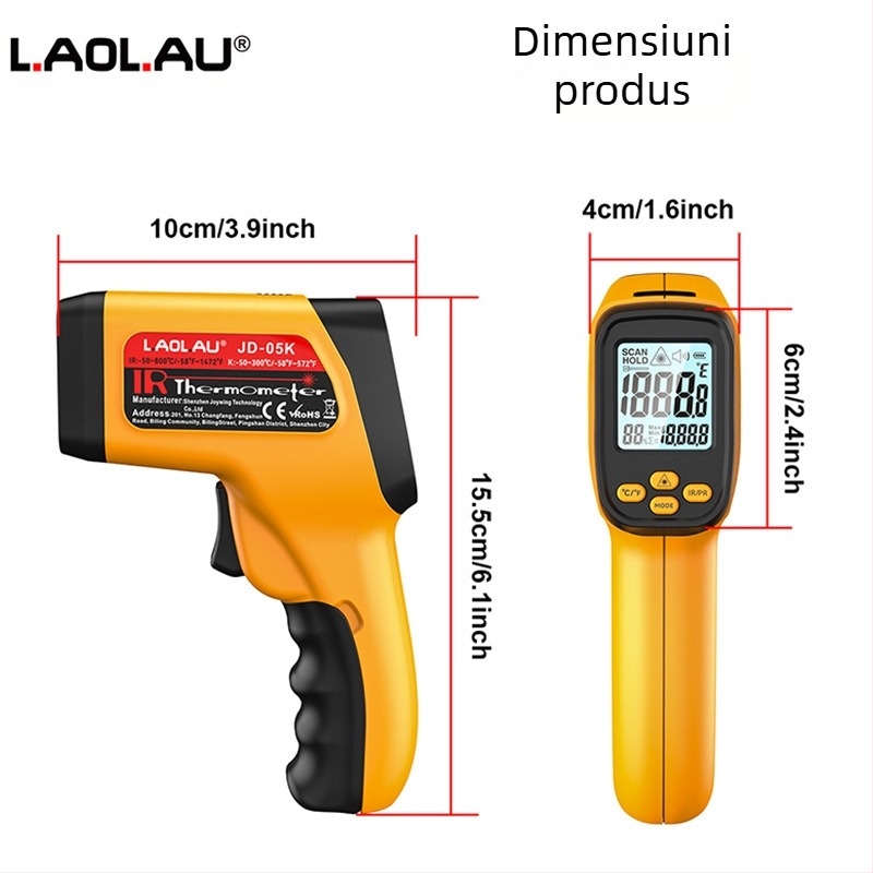 Termometru cu infraroșu JD-05K, termometru industrial, pistol de temperatură, livrare directă la nivel transfrontalier, en-gros