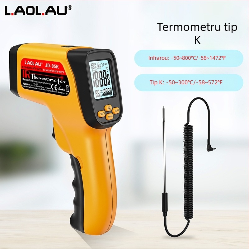 Termometru cu infraroșu JD-05K, termometru industrial, pistol de temperatură, livrare directă la nivel transfrontalier, en-gros