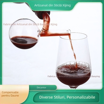 Decantor de vânzare din fabrică, decantor din sticlă transparentă, formă de decantor, decantor pentru vin, whisky, set de vin
