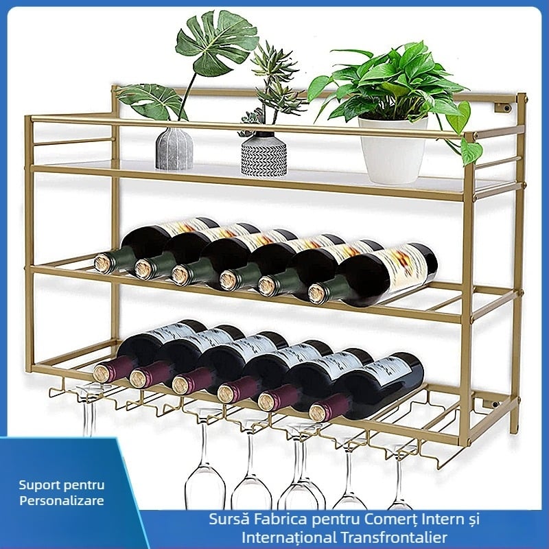 Nordic Light Luxury Wine Rack Wall Hanging Wine Dulap Simple Light Luxury Wine Display Rack Wall Decoration Storage Rack Hanging Cup Rack