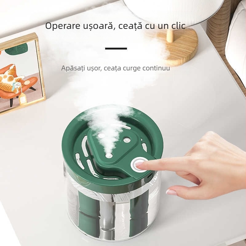 Umidificator de aer cu volum mare de ceață, spray silențios, trei duze, umidificator de birou de mare capacitate, difuzor de aromă, hidratant