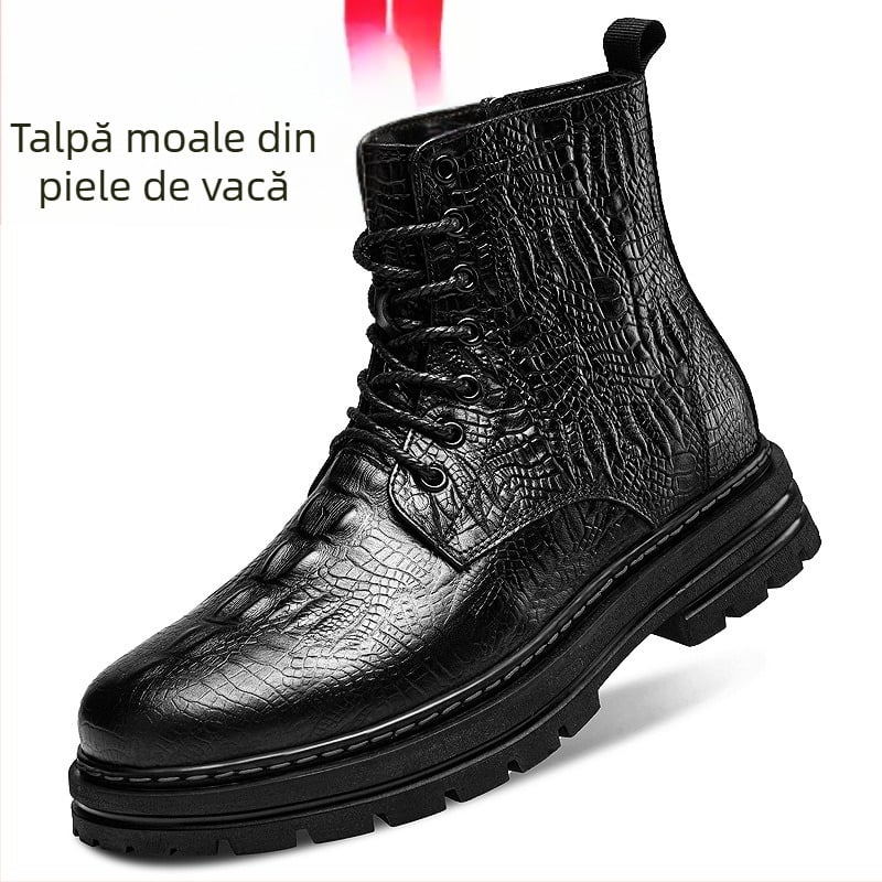 Ghete Martin pentru bărbați, mărime extra mare, mărime 45, mărime plus, mărime 46, piele, casual, 47, vârf înalt, 48, cizme de lucru cu căptușeală din fleece, pantofi din bumbac, 36