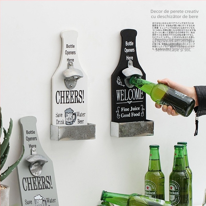 Deschizător de sticle de bere pentru restaurant vechi, magazin de pește la grătar, cutie de depozitare creativă, bar, restaurant, decorațiuni de perete, deschizător de sticle