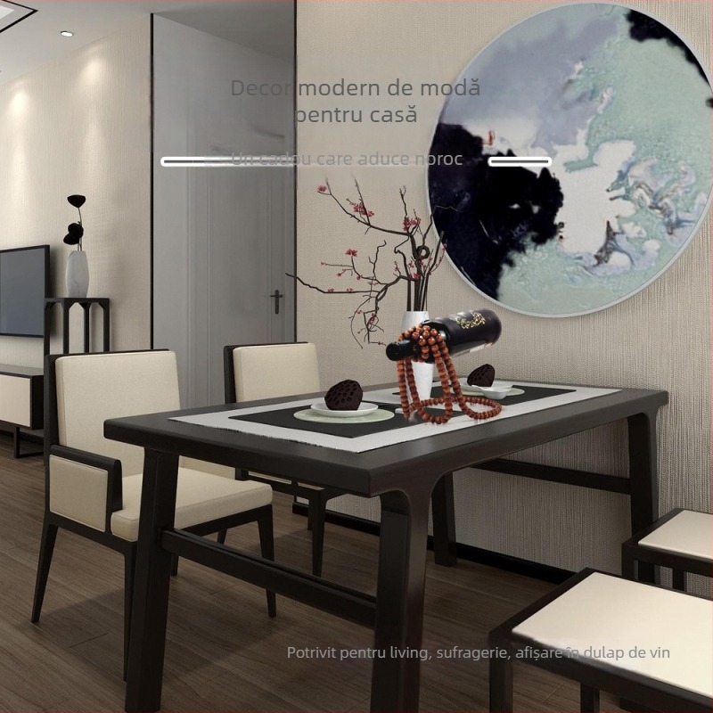 Acasă Elegant Creative Margele din lemn Vin Roșu Rack Chinezesc Vintage din lemn masiv Mărgele Lanț Ornamente Artizanale Desktop Vin Dulap Decorare