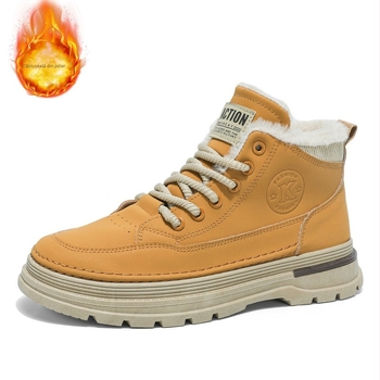 Pantofi de iarnă noi din bumbac Martins pentru bărbați, la modă, cu talpă groasă, cu talpă înaltă, pentru scule, groși și caldi din bumbac, cizme scurte