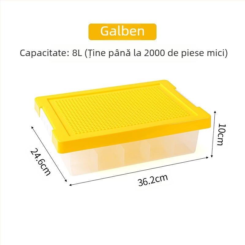 Cutie de depozitare pentru birou Lego, cutie de depozitare pentru blocuri de construcție, clasificare a pieselor, sortare subcompartiment, cutie de depozitare pentru jucării pentru copii