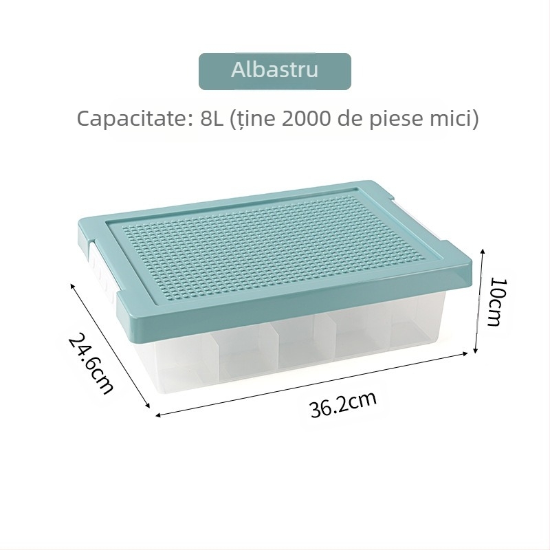 Cutie de depozitare pentru birou Lego, cutie de depozitare pentru blocuri de construcție, clasificare a pieselor, sortare subcompartiment, cutie de depozitare pentru jucării pentru copii