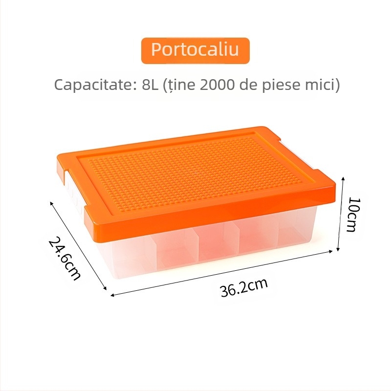 Cutie de depozitare pentru birou Lego, cutie de depozitare pentru blocuri de construcție, clasificare a pieselor, sortare subcompartiment, cutie de depozitare pentru jucării pentru copii