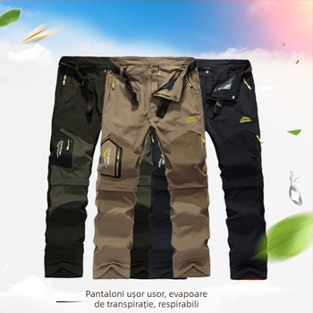 Pantaloni de drumeție pentru bărbați, cu uscare rapidă, detașabili, impermeabili și rezistenti la vânt, cu uscare rapidă, pantaloni de asalt casual, promoție scurtă