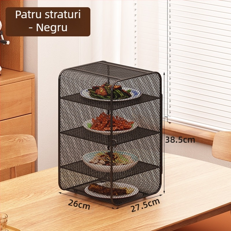 Raft de bucătărie, blat, masă de luat masa, capac anti-fly și țânțari, capac pentru vasul de bucătărie, raft de depozitare multistrat pentru desktop