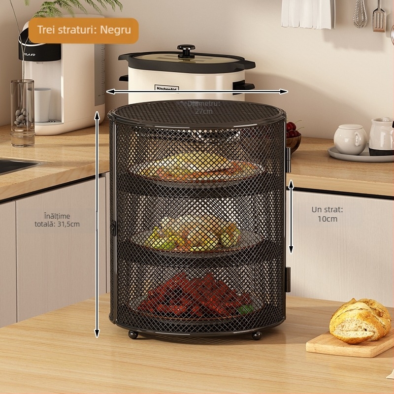 Raft de bucătărie, blat, masă de luat masa, capac anti-fly și țânțari, capac pentru vasul de bucătărie, raft de depozitare multistrat pentru desktop