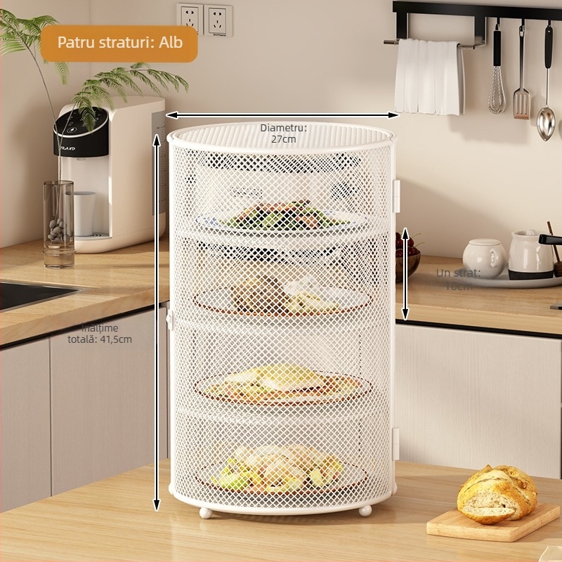 Raft de bucătărie, blat, masă de luat masa, capac anti-fly și țânțari, capac pentru vasul de bucătărie, raft de depozitare multistrat pentru desktop