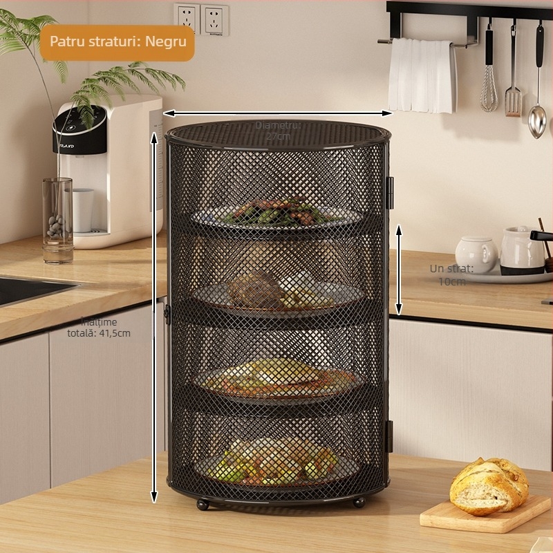 Raft de bucătărie, blat, masă de luat masa, capac anti-fly și țânțari, capac pentru vasul de bucătărie, raft de depozitare multistrat pentru desktop