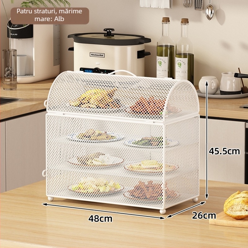 Raft de bucătărie, blat, masă de luat masa, capac anti-fly și țânțari, capac pentru vasul de bucătărie, raft de depozitare multistrat pentru desktop