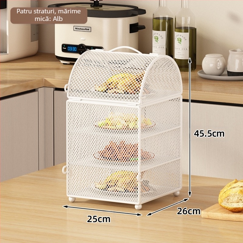 Raft de bucătărie, blat, masă de luat masa, capac anti-fly și țânțari, capac pentru vasul de bucătărie, raft de depozitare multistrat pentru desktop