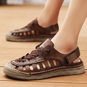 Sandale de plajă cu talpă groasă pentru bărbați, vară, cu talpă moale, stil Amazon Cross-border, mărime plus, 2025, sandale rezistente la uzură, cu talpă dublă, pentru bărbați