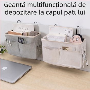 Coș de depozitare lângă pat, geantă de depozitare pentru dormitor, pat superior, suport de depozitare lângă pat, pentru studenți, dormitor feminin, telefon mobil, coș agățat, geantă din material textil