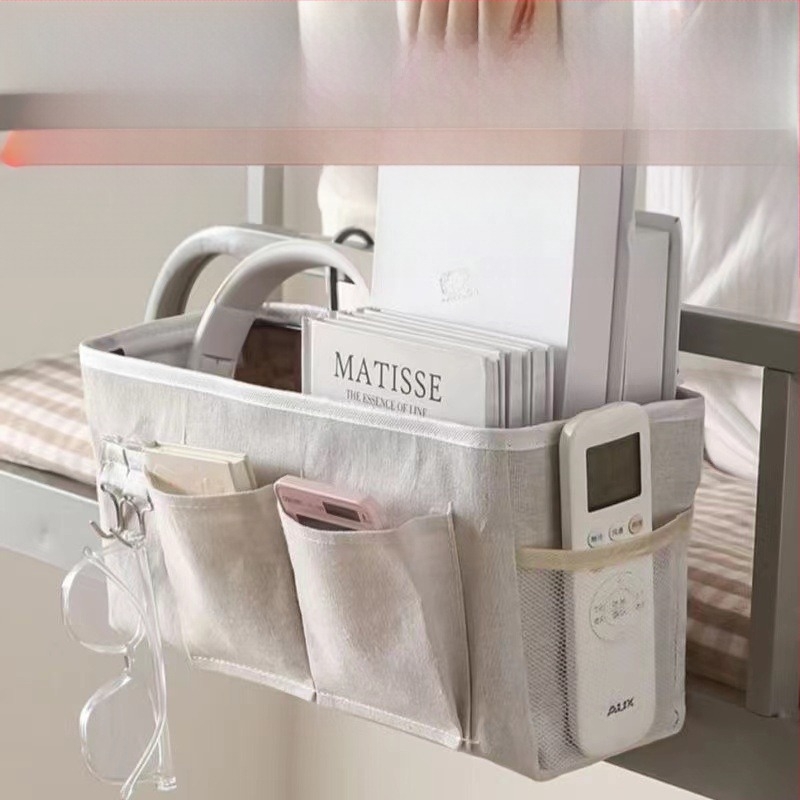 Coș de depozitare lângă pat, geantă de depozitare pentru dormitor, pat superior, suport de depozitare lângă pat, pentru studenți, dormitor feminin, telefon mobil, coș agățat, geantă din material textil