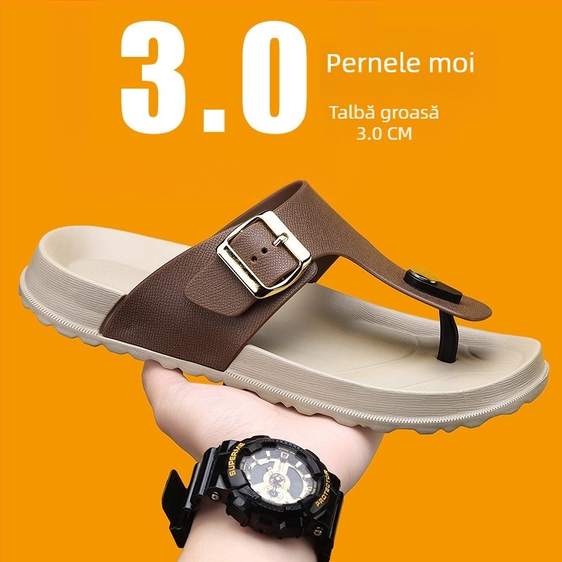 Sandale de plajă pentru bărbați, sandale de vară 2025, stil nou, cu talpă groasă, casual, antiderapante, rezistente la uzură, mărime mare