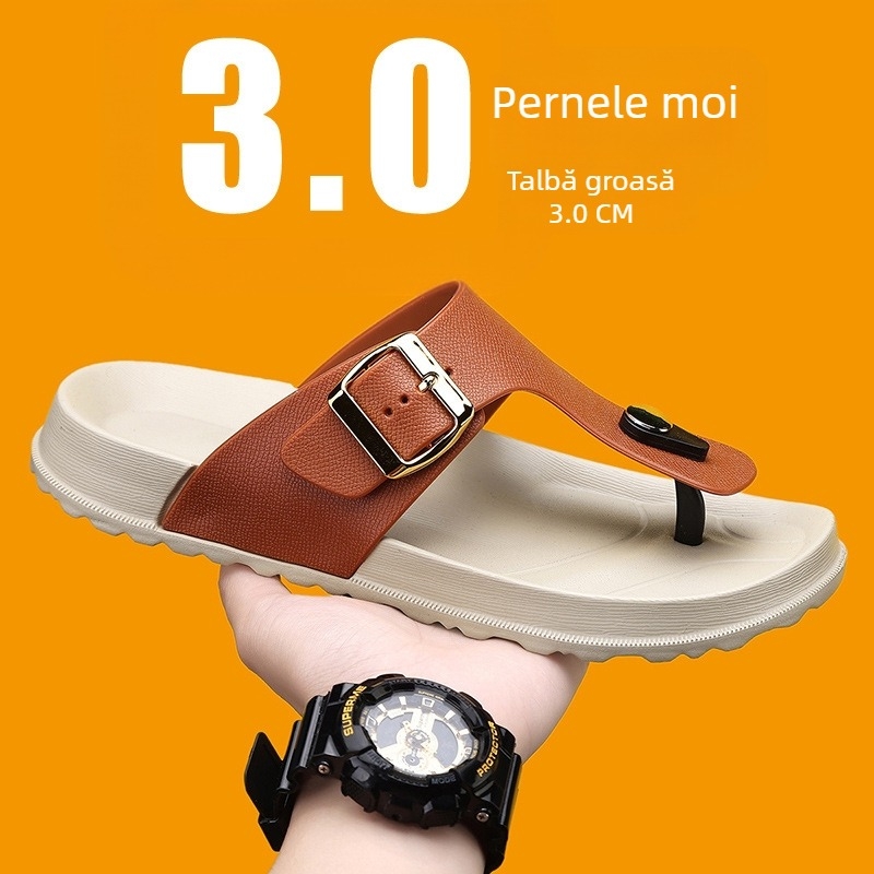 Sandale de plajă pentru bărbați, sandale de vară 2025, stil nou, cu talpă groasă, casual, antiderapante, rezistente la uzură, mărime mare
