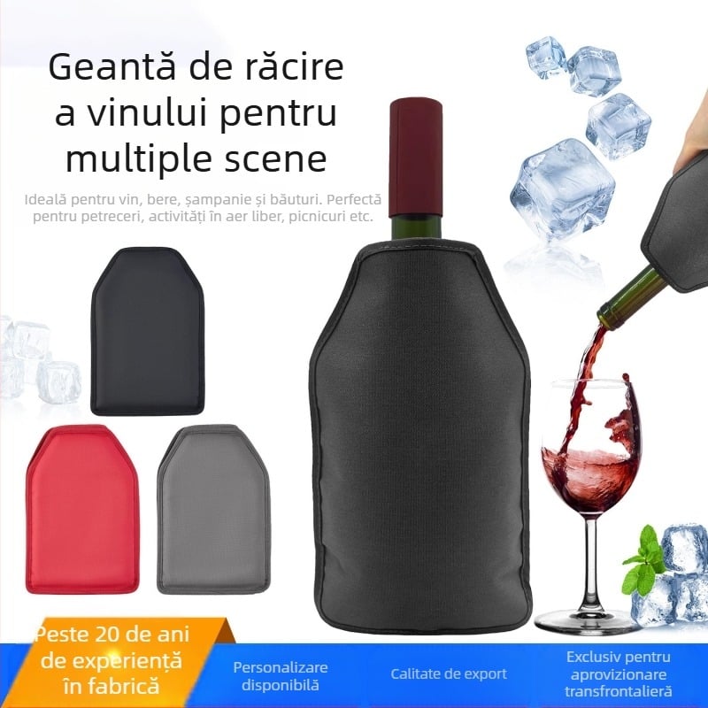 Cooler de vin, manșon pentru vin, gheață, nailon, spinning, gel, sac de gheață, răcire rapidă, sac de vin roșu, capac pentru vin, sac de gheață