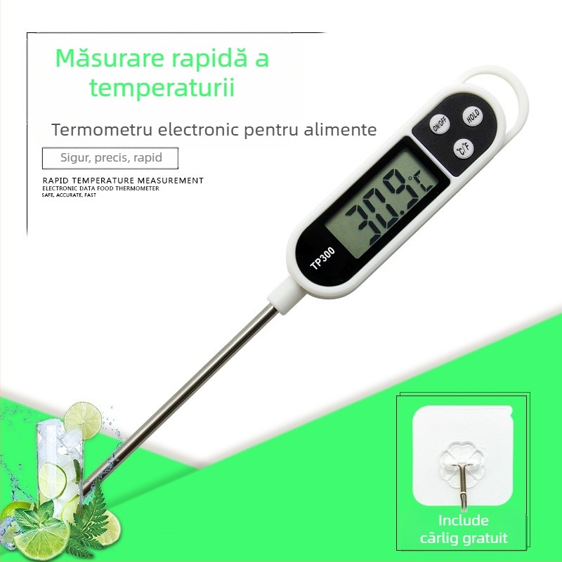 Termometru electronic cu sondă alimentară TP300, stilou, pentru grătar, temperatura camerei, temperatura apei, temperatura uleiului, măsurarea temperaturii gazului de aer condiționat
