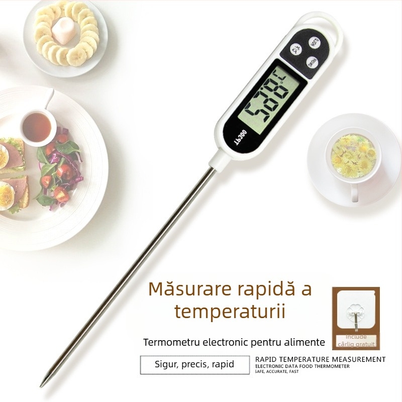 Termometru electronic cu sondă alimentară TP300, stilou, pentru grătar, temperatura camerei, temperatura apei, temperatura uleiului, măsurarea temperaturii gazului de aer condiționat