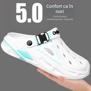 Papuci de vară pentru bărbați cu talpă groasă, înălțime crescută, saboți Baotou anti-alunecare, sandale antiderapante și rezistente la uzură pentru exterior