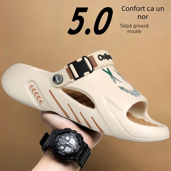 Papuci de masaj pentru picioare pentru bărbați, îmbrăcăminte exterioară la modă de vară, antiderapanți, anti-miros, cu senzație de caca, sandale de plajă cu talpă groasă, mărime mare